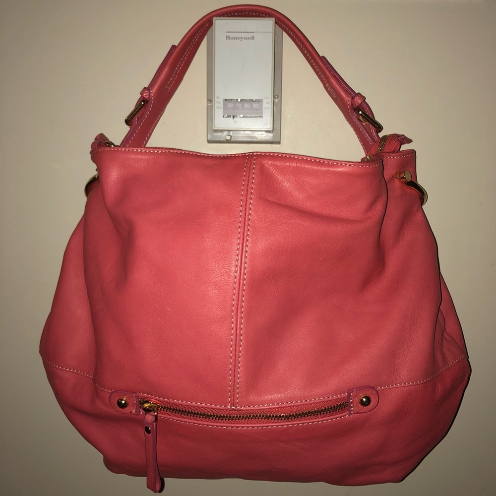 I Ponti Firenze salmon leather shoulder bag